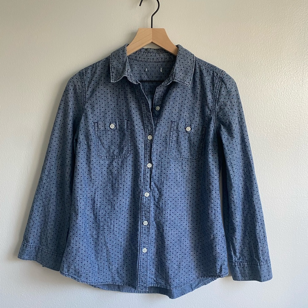 Old Navy Polka Dot Cotton Button Down Shirt